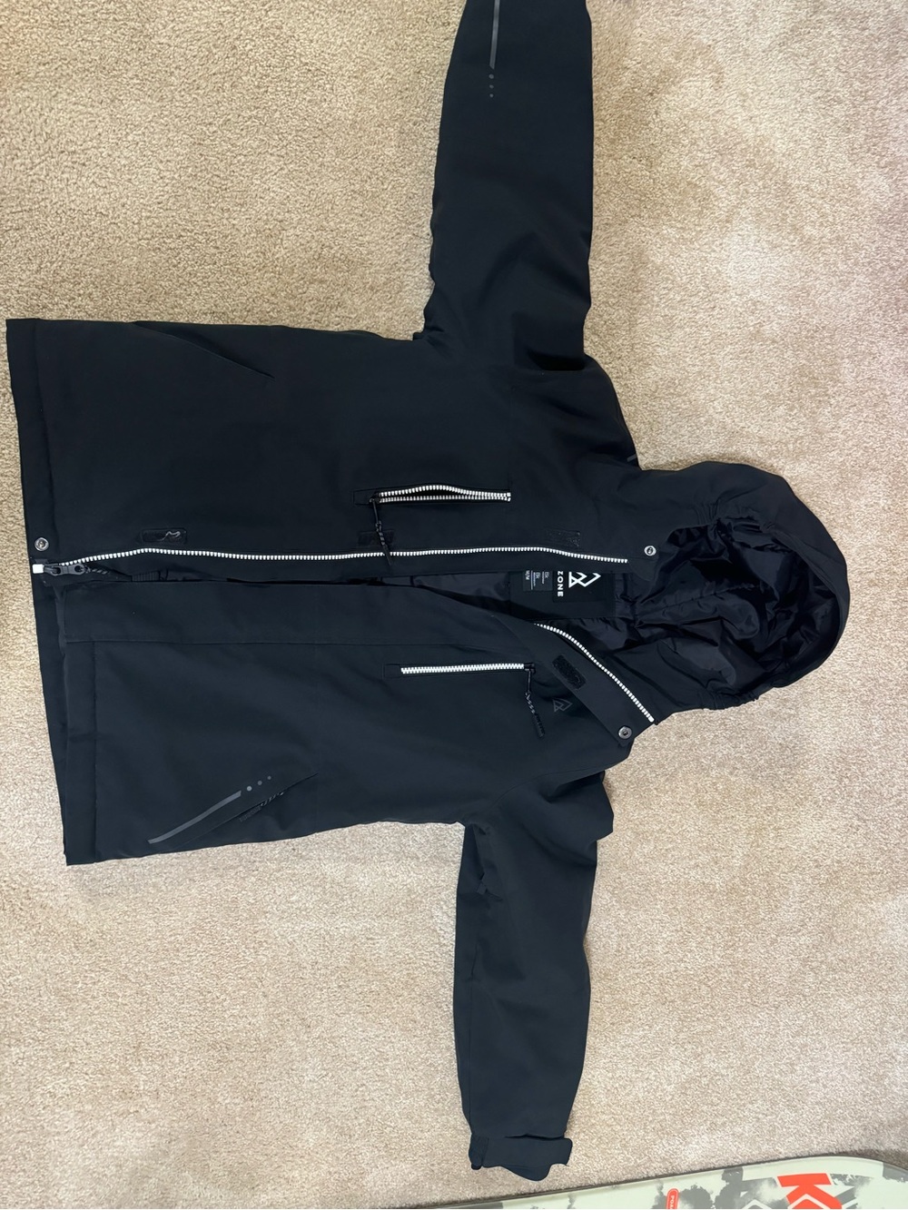 Kids Black Hooded Winter Jacket